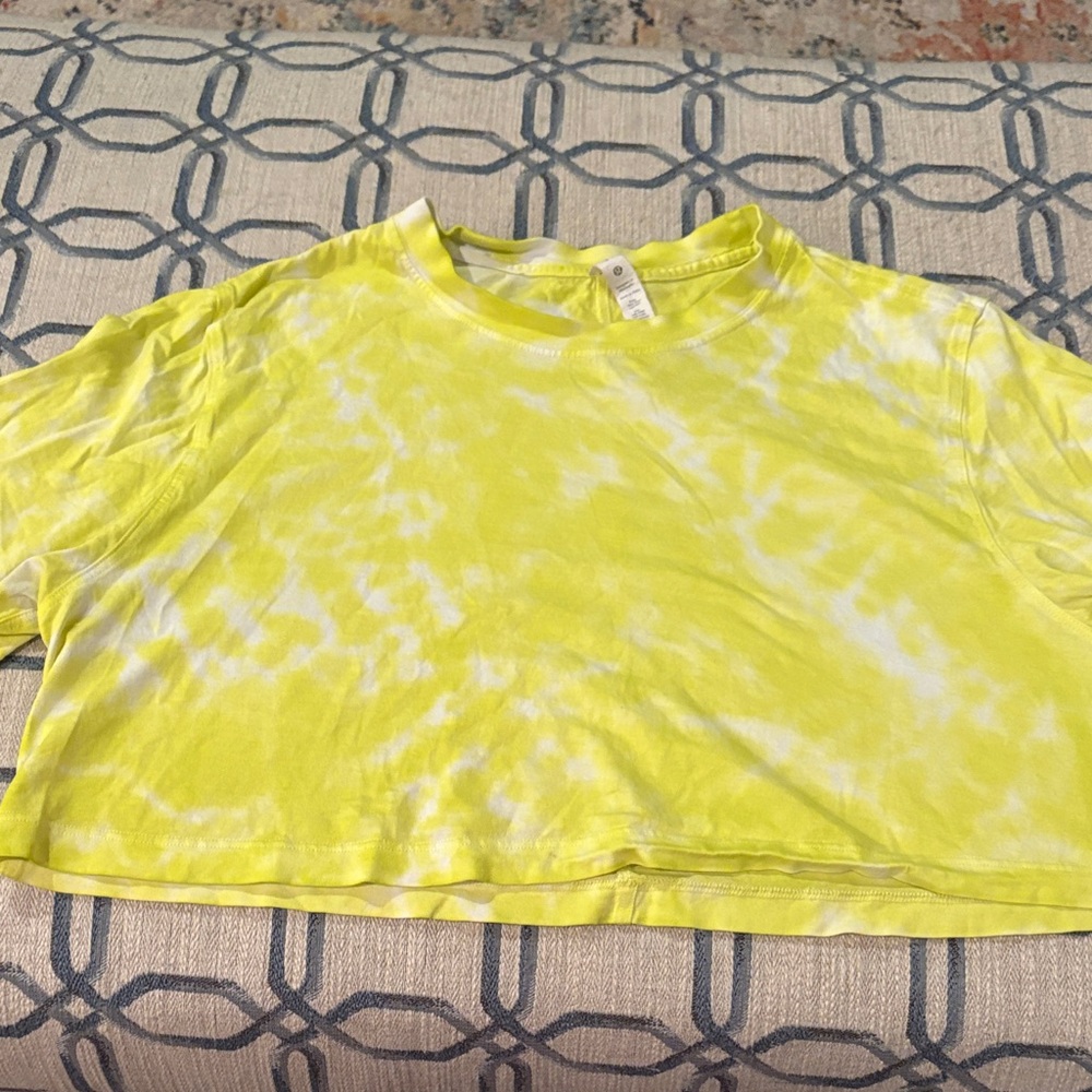 lululemon athletica Yellow Tie-Dye Crop Top